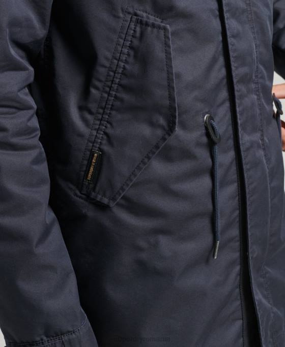 Superdry jachetă parka militară de epocă Fishhatil îmbrăcăminte albastru bărbați JX0Z4715