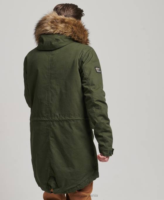 Superdry jachetă parka militară din blană artificială îmbrăcăminte verde bărbați JX0Z4457