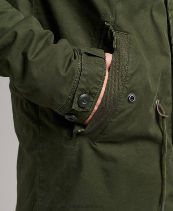Superdry jachetă parka militară din blană artificială îmbrăcăminte verde bărbați JX0Z4457