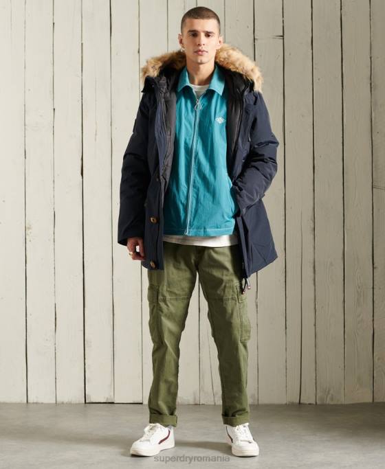 Superdry jachetă parka pentru începători îmbrăcăminte marina bărbați JX0Z4642