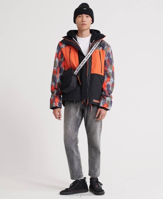 Superdry jachetă pentru atacator sd-wind cu glugă cu imprimeu polar îmbrăcăminte multi bărbați JX0Z1201
