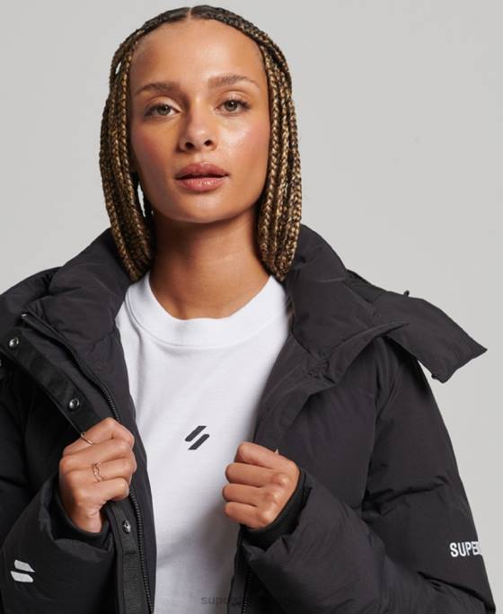 Superdry jachetă puf boxy tren îmbrăcăminte negru femei JX0Z5596