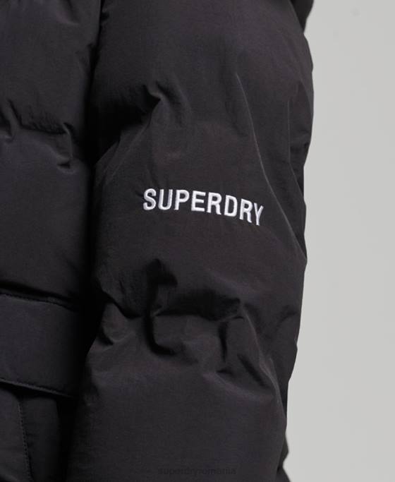 Superdry jachetă puf boxy tren îmbrăcăminte negru femei JX0Z5596