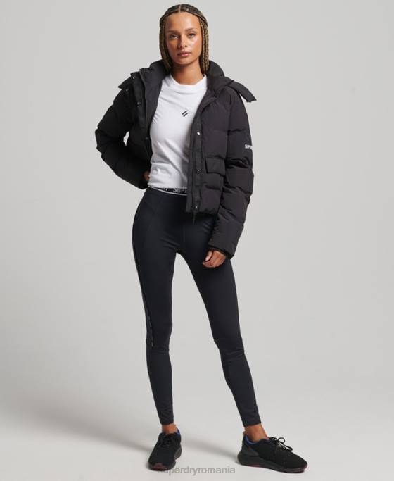 Superdry jachetă puf boxy tren îmbrăcăminte negru femei JX0Z5596