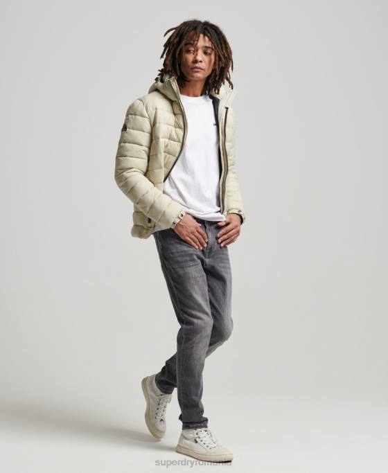 Superdry jachetă puf clasică cu glugă îmbrăcăminte bej bărbați JX0Z985