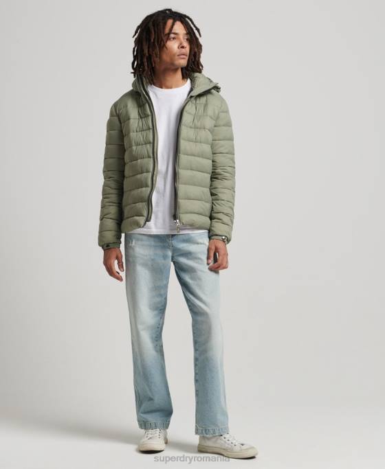 Superdry jachetă puf clasică cu glugă îmbrăcăminte kaki bărbați JX0Z1070