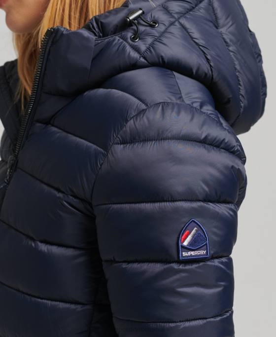 Superdry jachetă puf clasică cu glugă îmbrăcăminte marina femei JX0Z3687