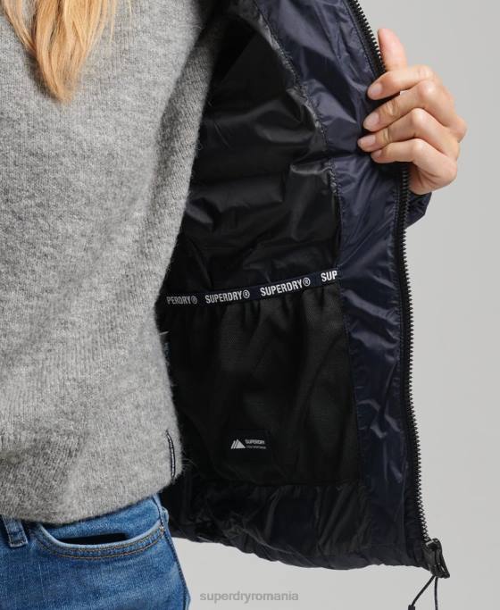 Superdry jachetă puf clasică cu glugă îmbrăcăminte marina femei JX0Z3687