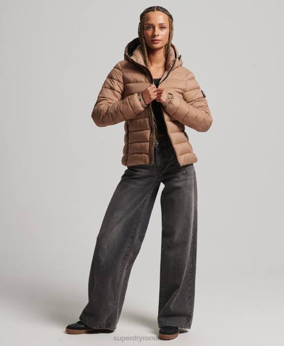 Superdry jachetă puf clasică cu glugă îmbrăcăminte maro femei JX0Z3686