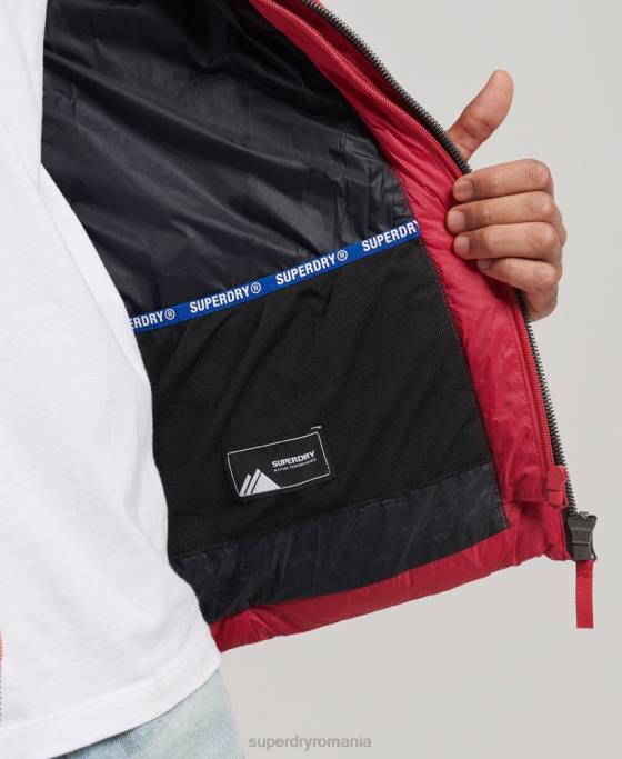 Superdry jachetă puf clasică cu glugă îmbrăcăminte roșu bărbați JX0Z1041