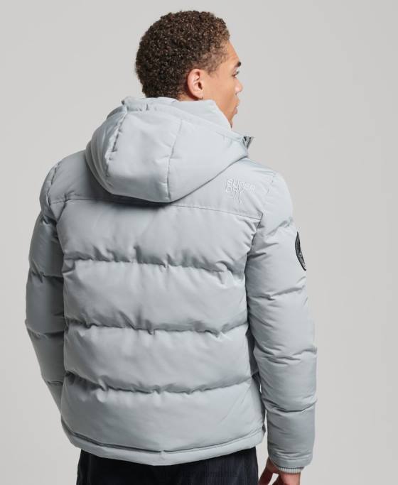 Superdry jachetă puf cu glugă everest îmbrăcăminte albastru deschis bărbați JX0Z1158