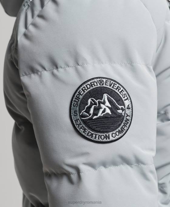 Superdry jachetă puf cu glugă everest îmbrăcăminte albastru deschis bărbați JX0Z1158