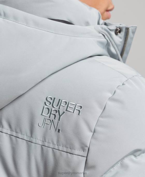 Superdry jachetă puf cu glugă everest îmbrăcăminte albastru deschis bărbați JX0Z1158