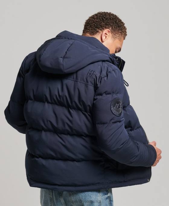 Superdry jachetă puf cu glugă everest îmbrăcăminte marina bărbați JX0Z1106