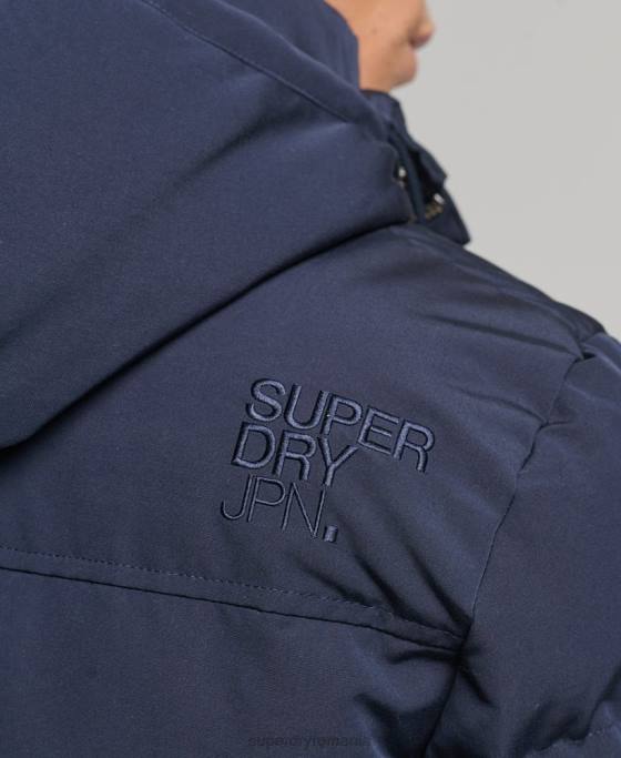 Superdry jachetă puf cu glugă everest îmbrăcăminte marina bărbați JX0Z1106