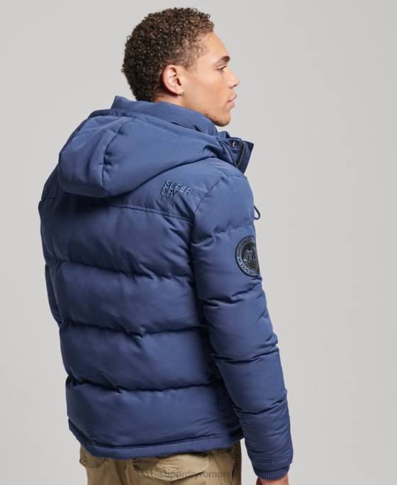 Superdry jachetă puf cu glugă everest îmbrăcăminte marina bărbați JX0Z1129
