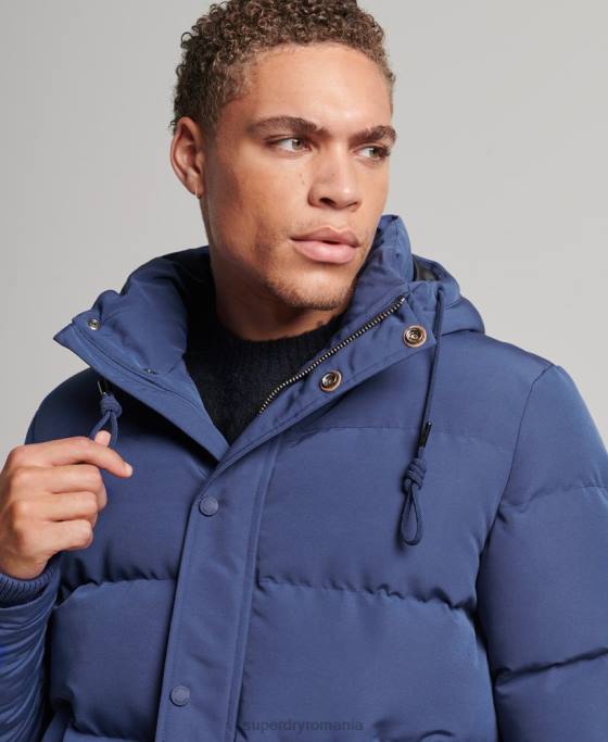 Superdry jachetă puf cu glugă everest îmbrăcăminte marina bărbați JX0Z1129
