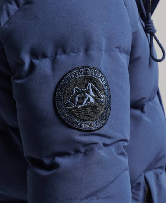 Superdry jachetă puf cu glugă everest îmbrăcăminte marina bărbați JX0Z1129