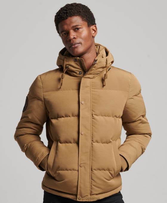 Superdry jachetă puf cu glugă everest îmbrăcăminte maro bărbați JX0Z1093