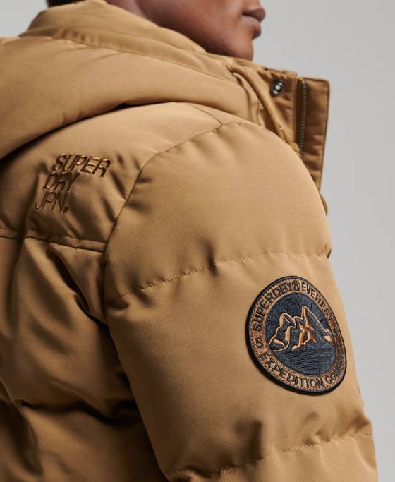 Superdry jachetă puf cu glugă everest îmbrăcăminte maro bărbați JX0Z1093