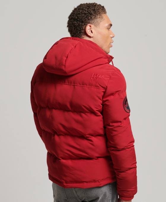 Superdry jachetă puf cu glugă everest îmbrăcăminte roșu bărbați JX0Z1135