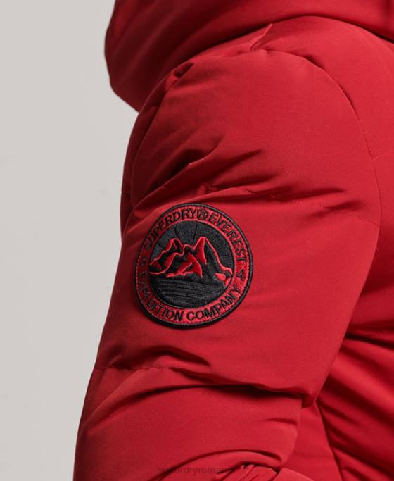 Superdry jachetă puf cu glugă everest îmbrăcăminte roșu bărbați JX0Z1135