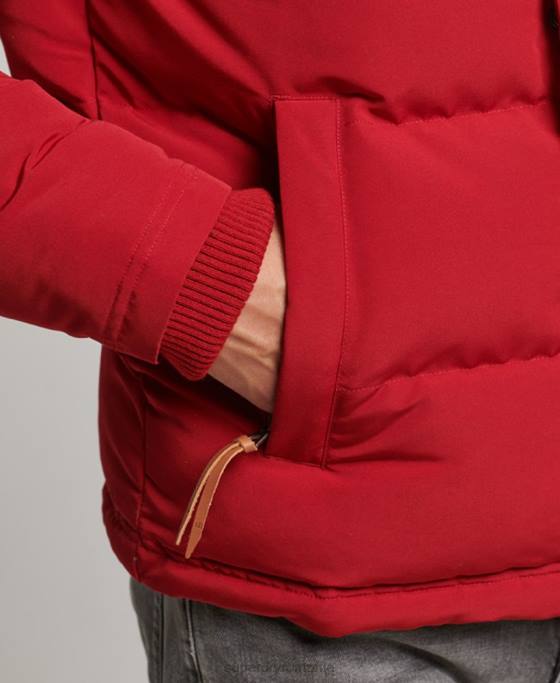 Superdry jachetă puf cu glugă everest îmbrăcăminte roșu bărbați JX0Z1135