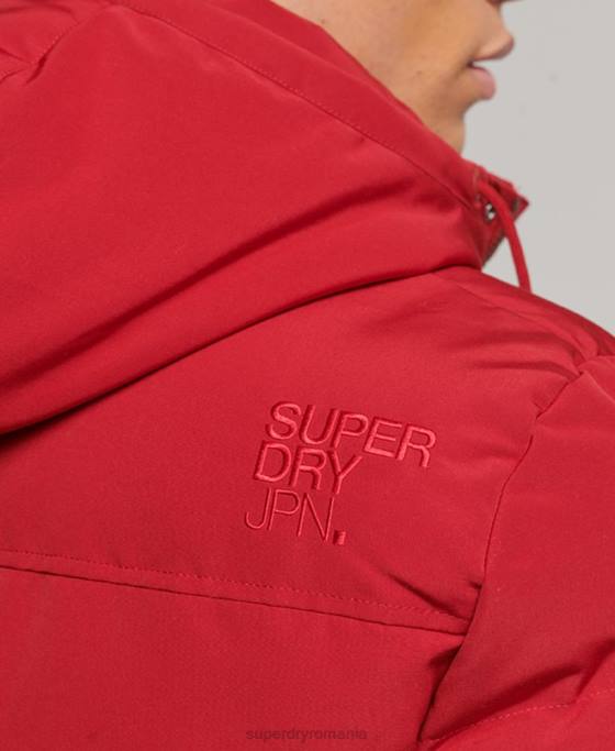 Superdry jachetă puf cu glugă everest îmbrăcăminte roșu bărbați JX0Z1135