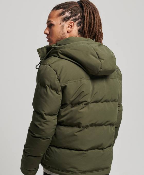 Superdry jachetă puf cu glugă everest îmbrăcăminte verde bărbați JX0Z1077