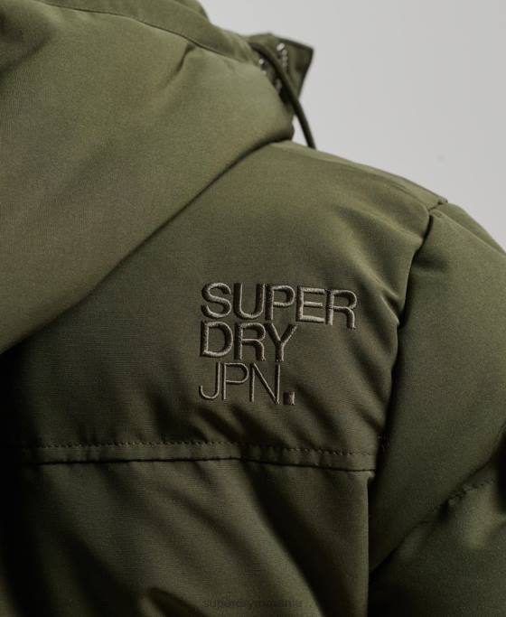 Superdry jachetă puf cu glugă everest îmbrăcăminte verde bărbați JX0Z1077