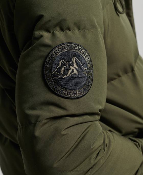 Superdry jachetă puf cu glugă everest îmbrăcăminte verde bărbați JX0Z1077