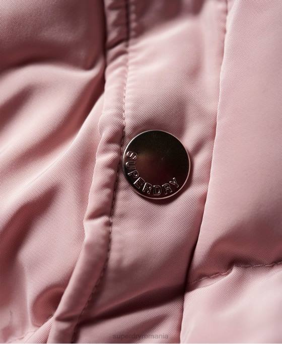 Superdry jachetă puf cu paragate de lux îmbrăcăminte roz femei JX0Z3848