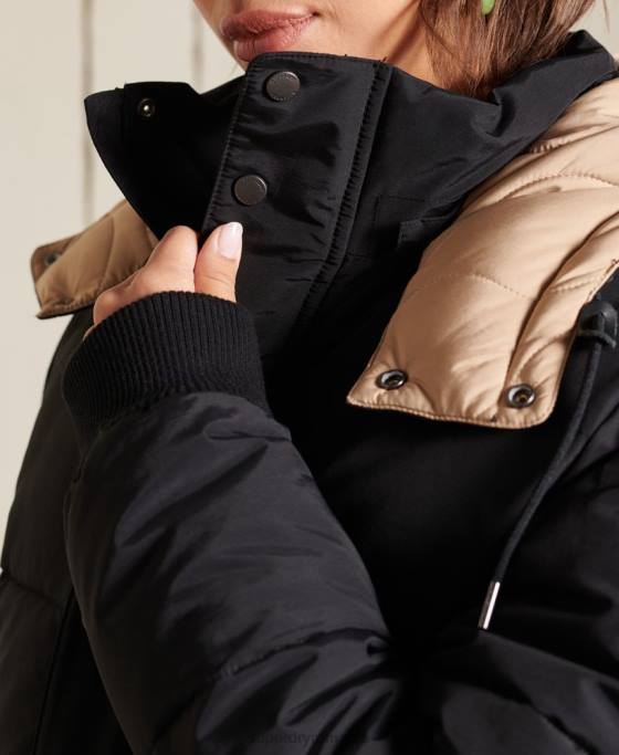 Superdry jachetă puf de munte supradimensionată îmbrăcăminte albastru inchis femei JX0Z5566