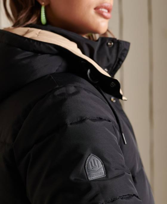 Superdry jachetă puf de munte supradimensionată îmbrăcăminte albastru inchis femei JX0Z5566