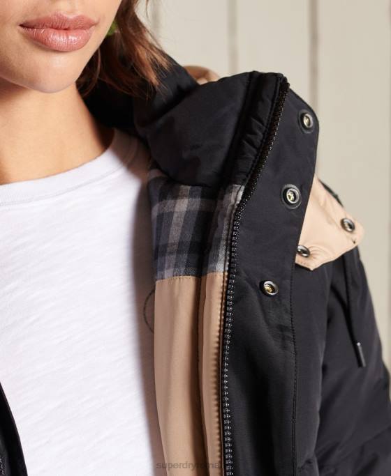 Superdry jachetă puf de munte supradimensionată îmbrăcăminte albastru inchis femei JX0Z5566