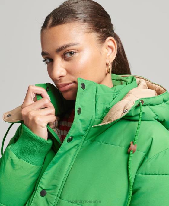 Superdry jachetă puf de munte supradimensionată îmbrăcăminte verde femei JX0Z5453