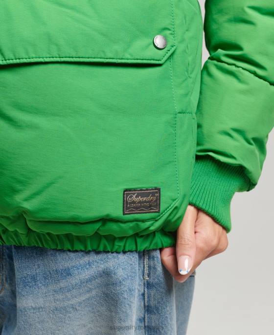 Superdry jachetă puf de munte supradimensionată îmbrăcăminte verde femei JX0Z5453