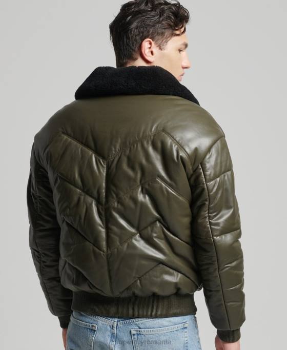 Superdry jachetă puf din piele de patrimoniu îmbrăcăminte verde bărbați JX0Z4666