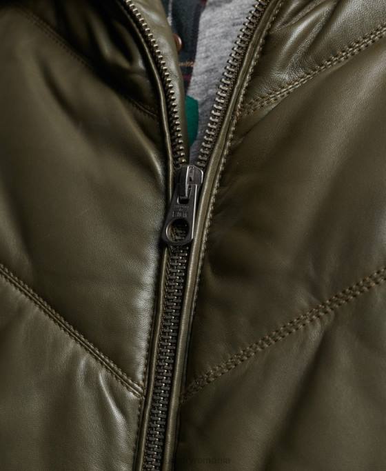 Superdry jachetă puf din piele de patrimoniu îmbrăcăminte verde bărbați JX0Z4666