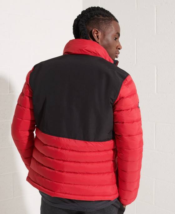 Superdry jachetă puf pentru expediție fără glugă îmbrăcăminte roșu bărbați JX0Z4570