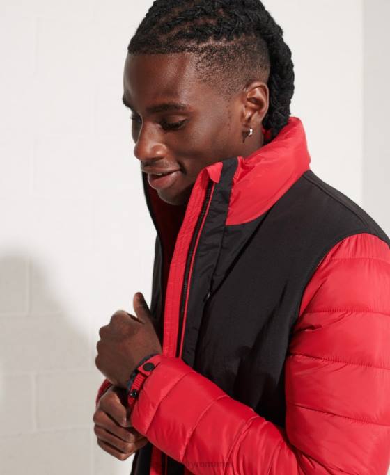 Superdry jachetă puf pentru expediție fără glugă îmbrăcăminte roșu bărbați JX0Z4570