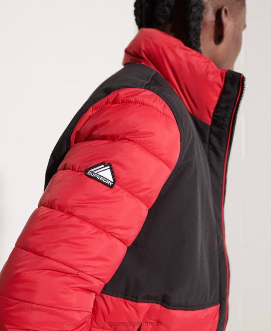 Superdry jachetă puf pentru expediție fără glugă îmbrăcăminte roșu bărbați JX0Z4570