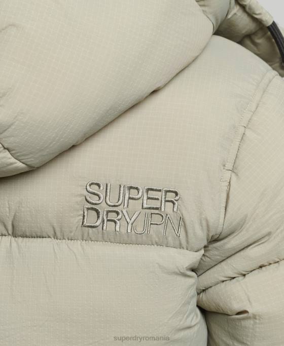 Superdry jachetă puf ripstop cu glugă îmbrăcăminte verde femei JX0Z3574