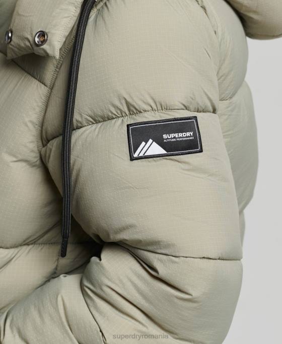 Superdry jachetă puf ripstop cu glugă îmbrăcăminte verde femei JX0Z3574