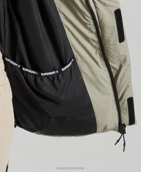 Superdry jachetă puf ripstop cu glugă îmbrăcăminte verde femei JX0Z3574