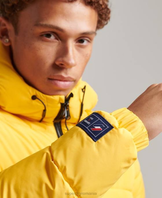 Superdry jachetă puf sport cu glugă îmbrăcăminte galben bărbați JX0Z960