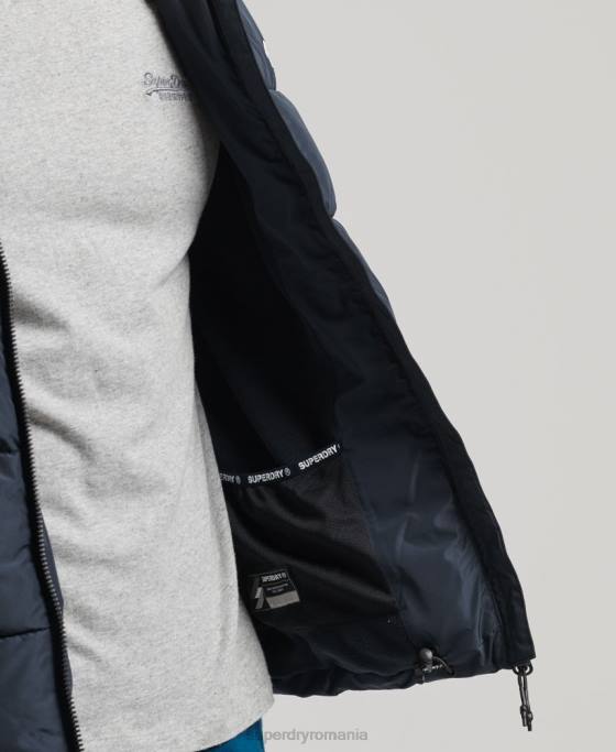 Superdry jachetă puf sport cu glugă îmbrăcăminte marina bărbați JX0Z1089