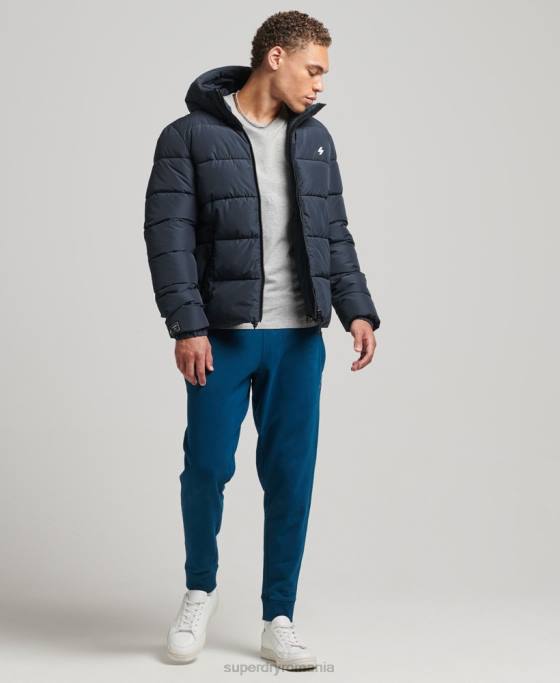 Superdry jachetă puf sport cu glugă îmbrăcăminte marina bărbați JX0Z1089