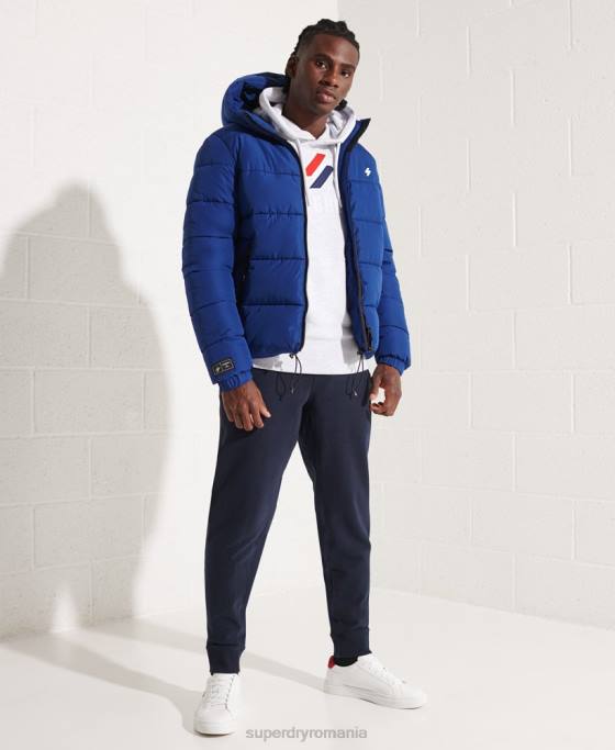 Superdry jachetă puf sport cu glugă îmbrăcăminte marina bărbați JX0Z1118