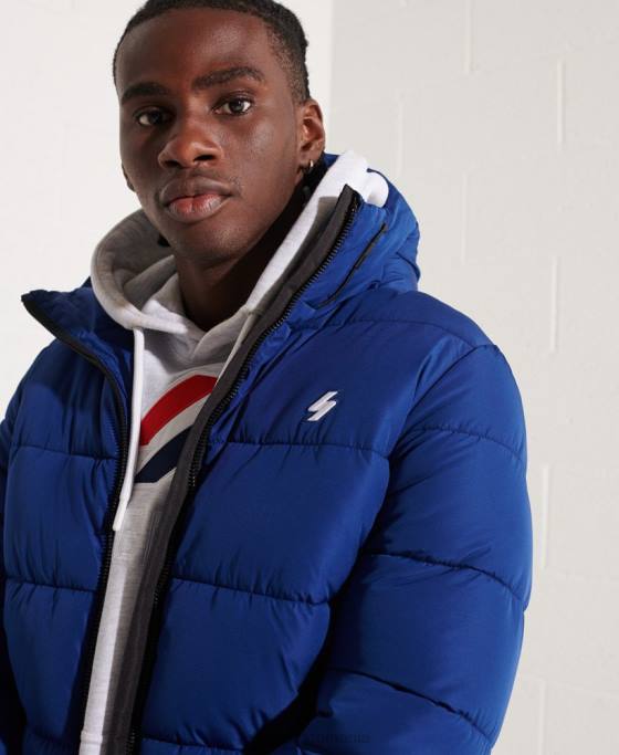 Superdry jachetă puf sport cu glugă îmbrăcăminte marina bărbați JX0Z1118